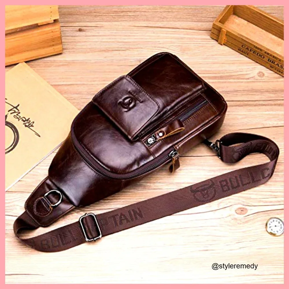 Genuine Leather Crossbody Bag Sling Backpack for Travel Hiking